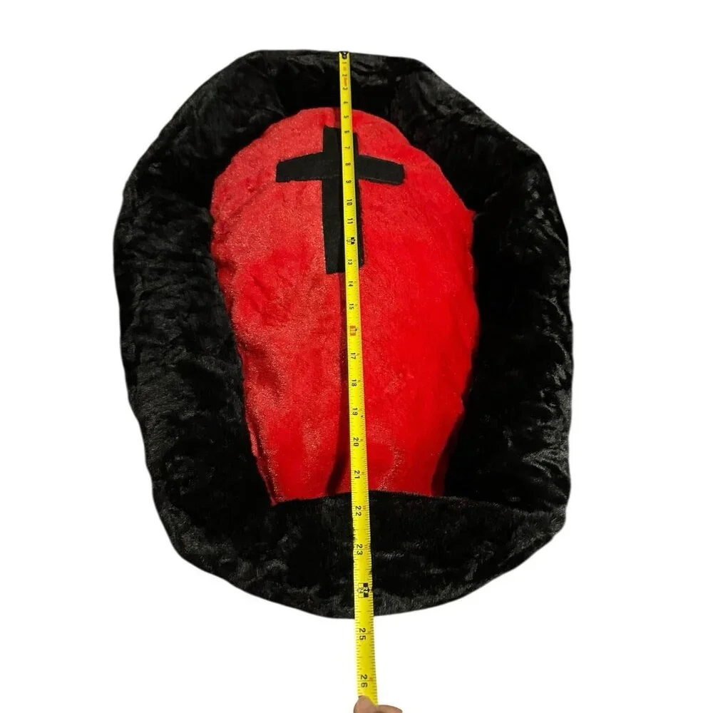 NEW cat bed super soft Halloween coffin red black